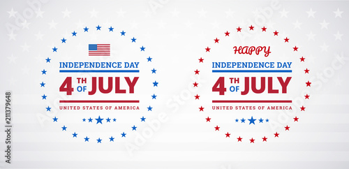 Happy 4th of July Independence Day USA sale banner or logo with American flag - vector illustration for 4th of July event