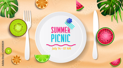 Summer picnic vector design.