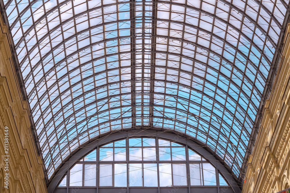 Glass arched roof