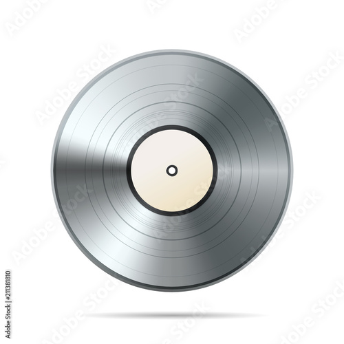 Platinum album vinyl disc template on white
