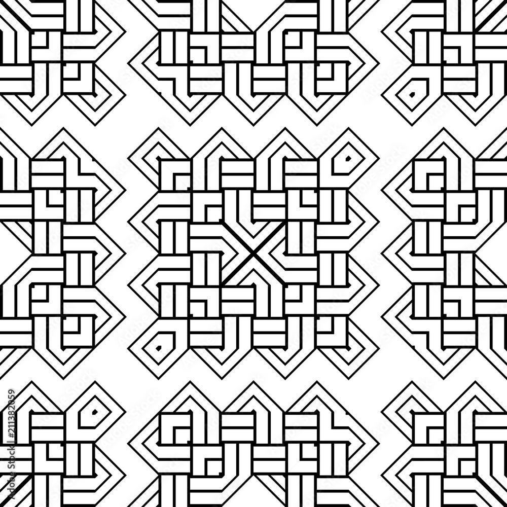 Design seamless monochrome geometric pattern