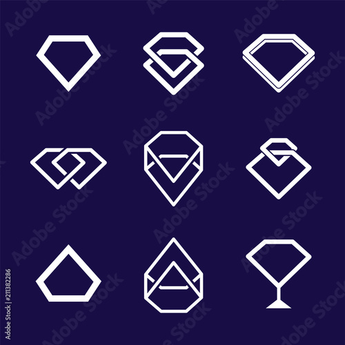 diamond set Logo element. Corporate branding identity design template. diamond design collection. Vector illustration