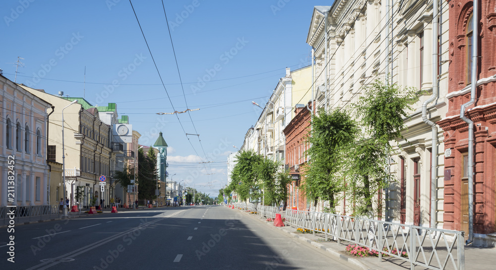 Historical street named after Kuibyshev in Samara, Russia. On a Sunny summer day. 29 June 2018