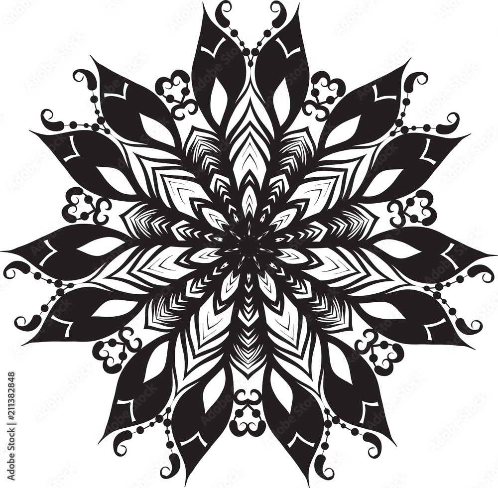 floral round line art mandala floral round line art mandala