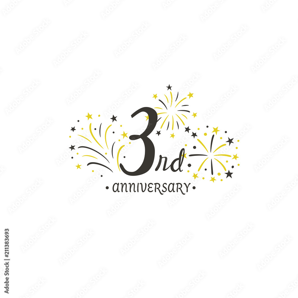 Fototapeta premium Anniversary logo template with fireworks