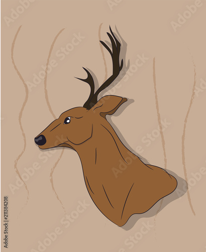 portrait of a deer on a colored background