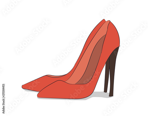colored shoes, vector