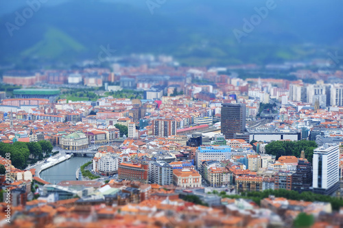 Bilbao city skyline tilt shift effect. © leonardo2011