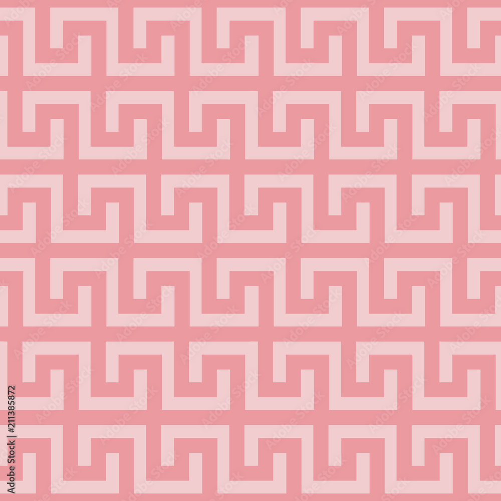 Seamless greek key pattern, meander motif, antique repeating texture, seamless fabric print, wallpaper design, seamless background of dusty rose color Seamless greek key pattern, meander motif, antique repeating texture, seamless fabric print, wallpaper design, seamless background of dusty rose color