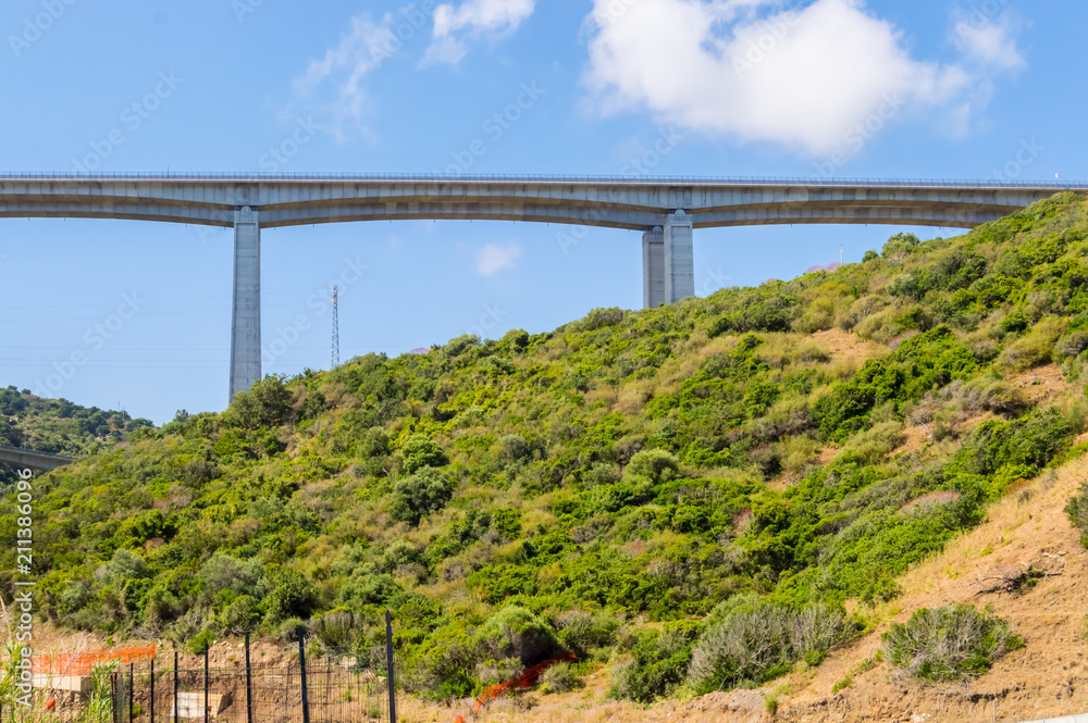 Highway viaduct in the countryside