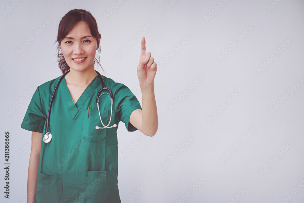 Woman nurse or doctor professional standing Woman nurse or doctor professional standing