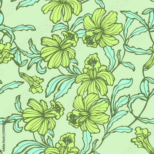 Floral seamless pattern. Flowers illustration