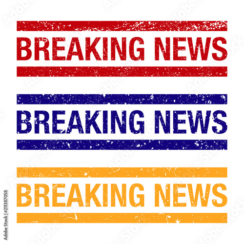 Breaking News banner vector set on white background