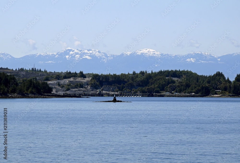 scenic seascape along the shoreline of the Texada Island near Blubber Bay,  British Columbia Canada 