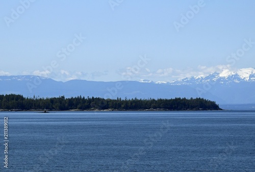 scenic seascape along the shoreline of the Texada Island near Blubber Bay, British Columbia Canada 
