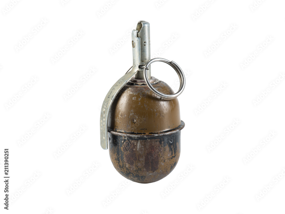 Fototapeta premium Deactivated grenade isolated on white background