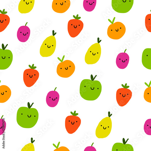 Wallpaper Mural Cute fruits seamless pattern Torontodigital.ca