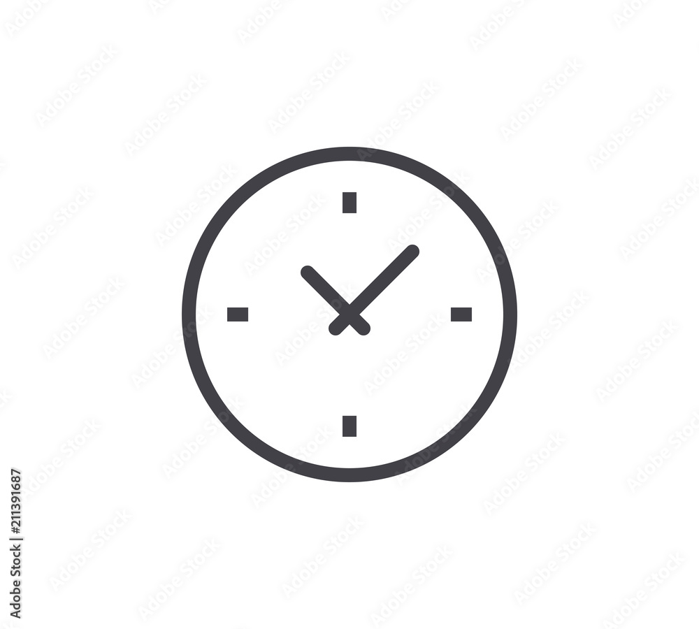 Clock Line Icon. Editable Stroke. Clock Line Icon. Editable Stroke.
