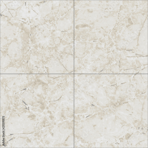 Natural marble square tile seamless texture map, diffuse