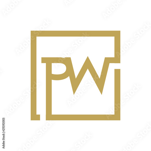 two letter logo line square PA TO PZ