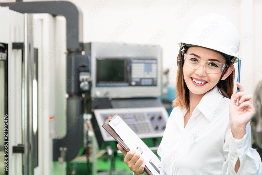 Young woman engineer working on robotics project, Young woman engineer working on robotics project,