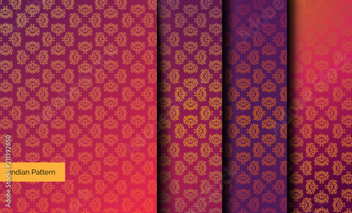Colorful Pattern vector illustration set. Islam, Arabic, Asian, oriental, Indian, Turkish, Pakistan, Chinese, Moroccan, Ottoman motifs.