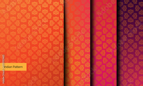 Colorful Pattern vector illustration set. Islam, Arabic, Asian, oriental, Indian, Turkish, Pakistan, Chinese, Moroccan, Ottoman motifs.
