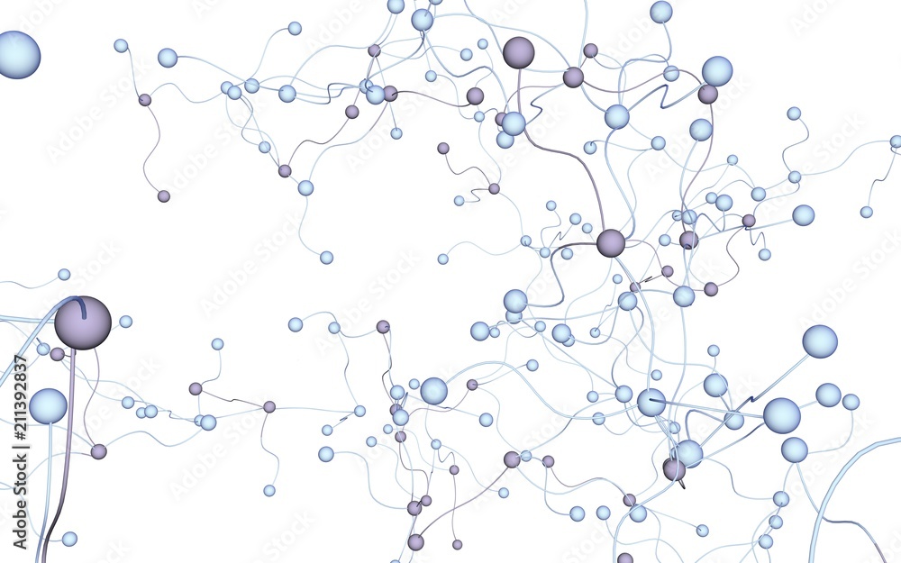 Neural network. Social network. Futuristic dna, deoxyribonucleic acid. Abstract molecule, cell illustration, mycelium. Dark background. 3D illustration Neural network. Social network. Futuristic dna, deoxyribonucleic acid. Abstract molecule, cell illustration, mycelium. Dark background. 3D illustration