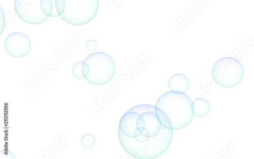 Light pastel colored background with pink bubbles. Wallpaper, texture blue balloons. 3D illustration © Plastic man