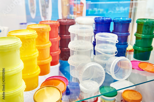 Plastic store containers for food
