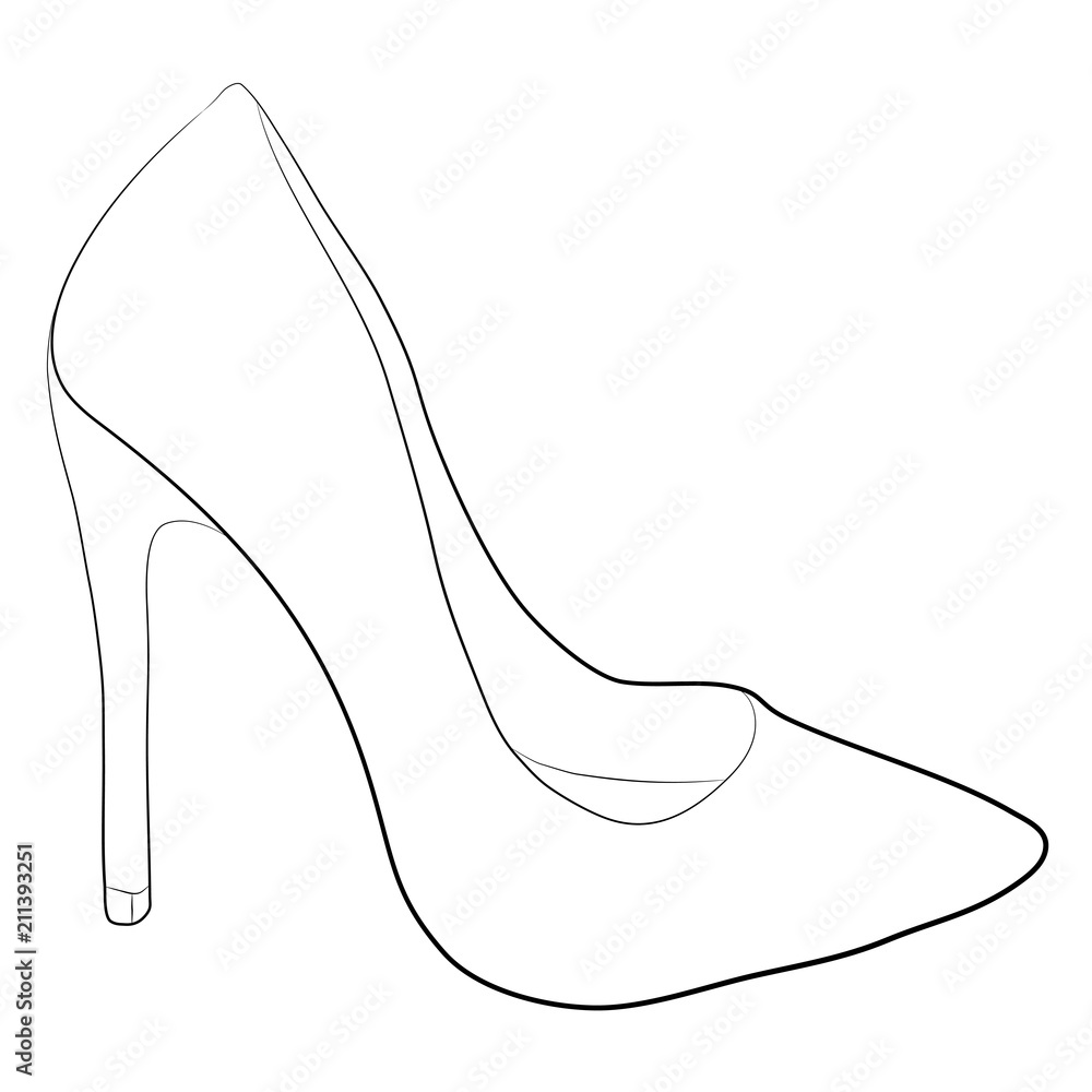 women shoes countour drawing women shoes countour drawing