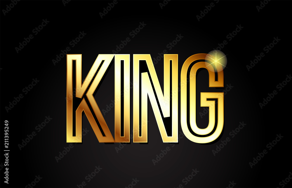 king word text typography gold golden design logo icon