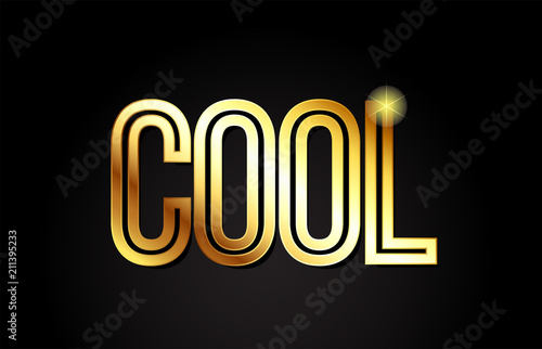 cool word text typography gold golden design logo icon