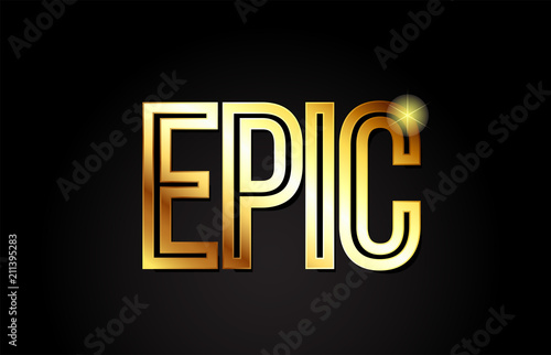 epic word text typography gold golden design logo icon photo