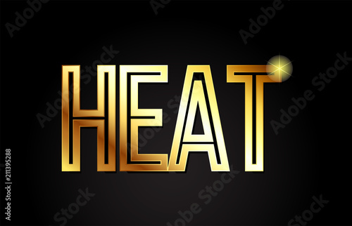 heat word text typography gold golden design logo icon