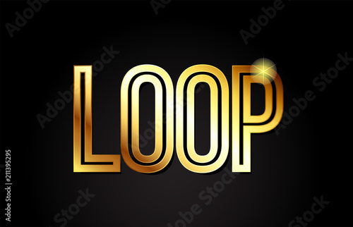 loop word text typography gold golden design logo icon