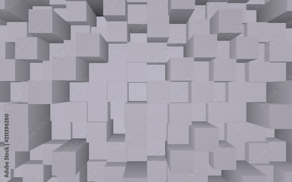 Abstract gray elegant cube geometric background. Chaotically advanced rectangular bars. 3D Rendering, 3D illustration Abstract gray elegant cube geometric background. Chaotically advanced rectangular bars. 3D Rendering, 3D illustration