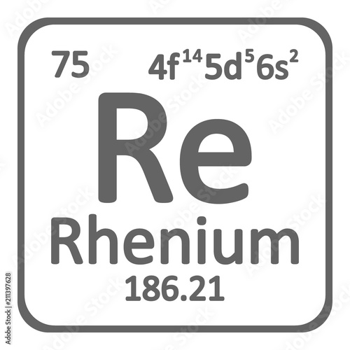 Periodic table element rhenium icon.