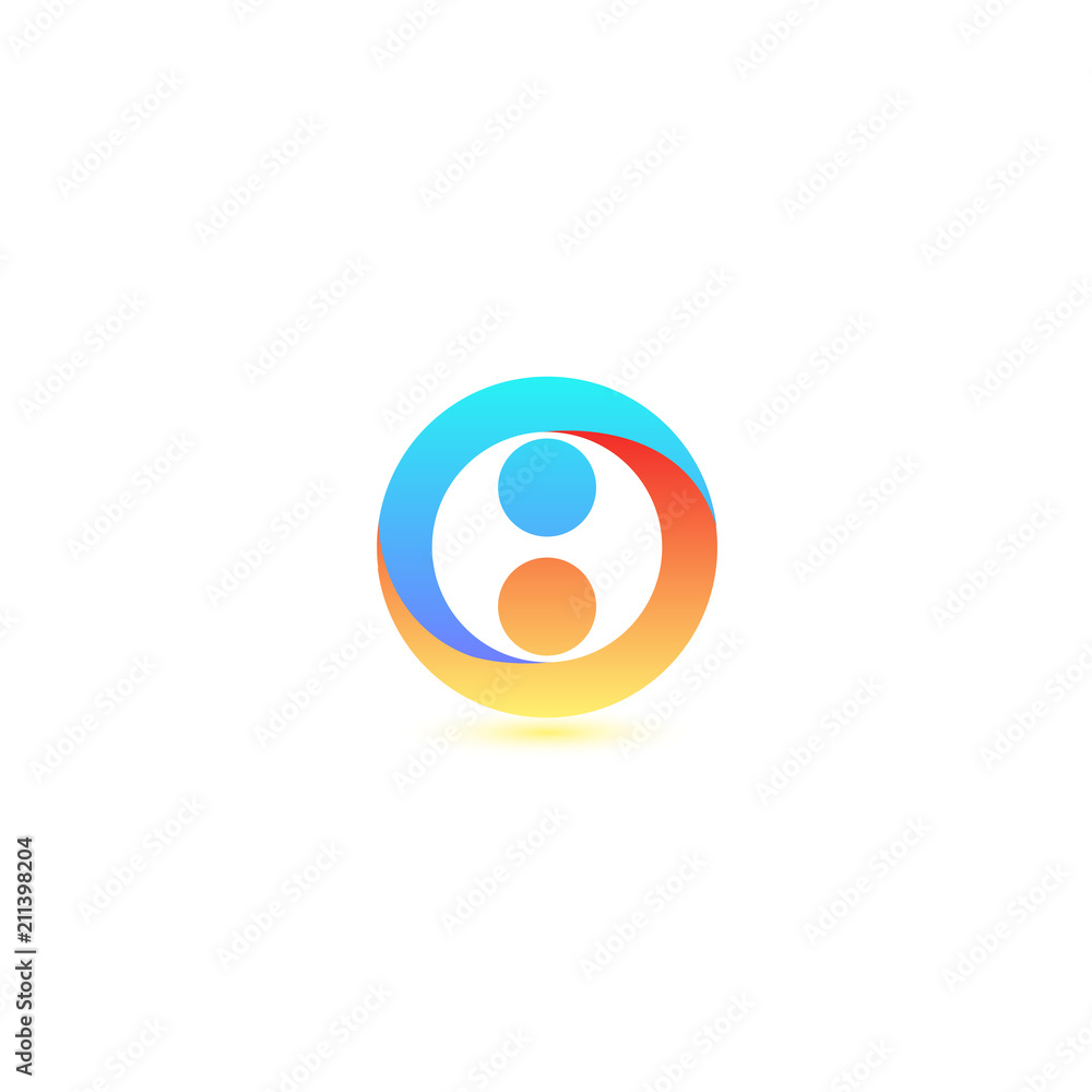 round bright abstract two people top view vector logo template round bright abstract two people top view vector logo template