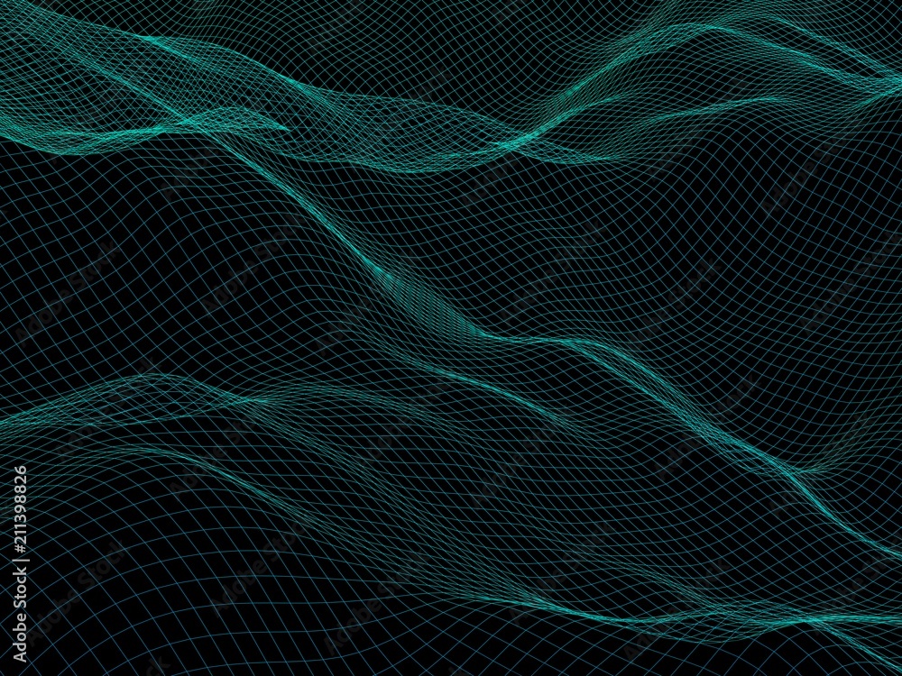 Abstract landscape background. Cyberspace grid. Hi-tech network. 3d technology illustration. Abstract landscape background. Cyberspace grid. Hi-tech network. 3d technology illustration.