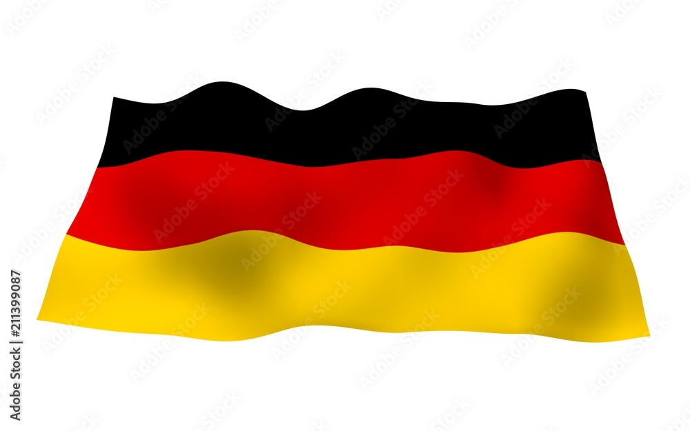 Obraz premium Flag of Germany. Wide format 3D illustration. State symbol of the Federal Republic of Germany. 3D rendering