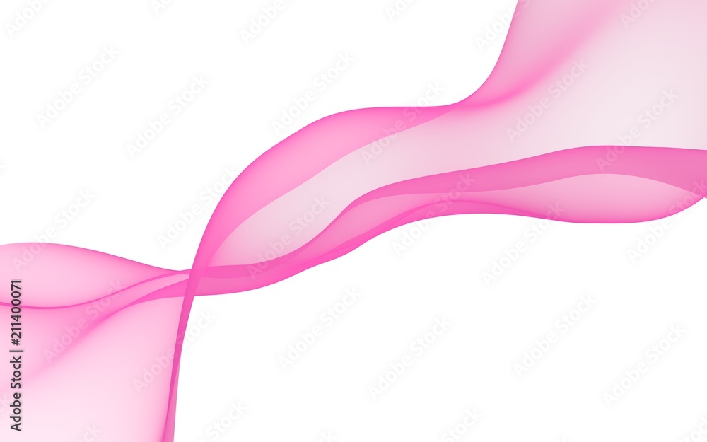 Abstract pink wave. Raster air background. Bright pink ribbon on white background. Pink scarf. Abstract smoke. 3D illustration Abstract pink wave. Raster air background. Bright pink ribbon on white background. Pink scarf. Abstract smoke. 3D illustration