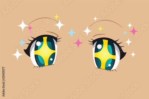 Shiny anime eyes