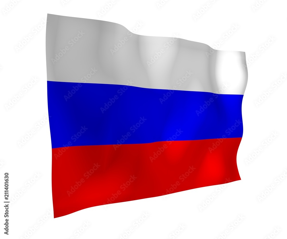 Waving flag of the Russian Federation. The National. State symbol of the Russia. 3D illustration Waving flag of the Russian Federation. The National. State symbol of the Russia. 3D illustration
