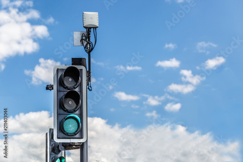 Great traffic light in green, with a nice sky in the background