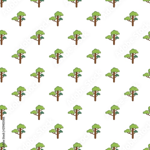 Green tree pattern seamless repeat in cartoon style vector illustration © ylivdesign