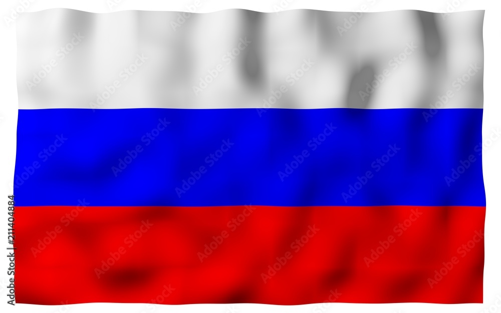 Waving flag of the Russian Federation. The National. State symbol of the Russian. 3D illustration Waving flag of the Russian Federation. The National. State symbol of the Russian. 3D illustration