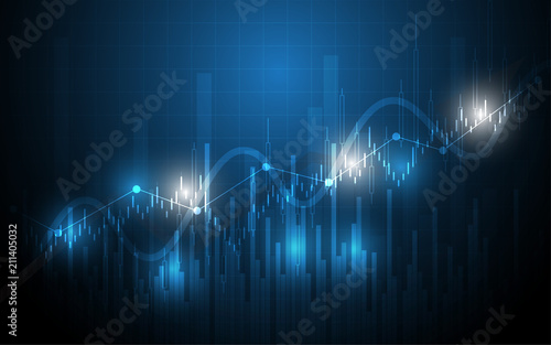 Financial chart candle stick graph business data analysis of stock market investment trading