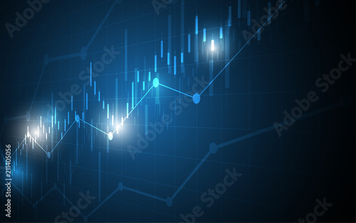 Financial chart candle stick graph business data analysis of stock market investment trading