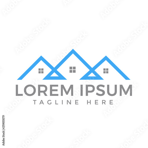 Real Estate Logo Design. Creative abstract real estate icon logo and business card template.